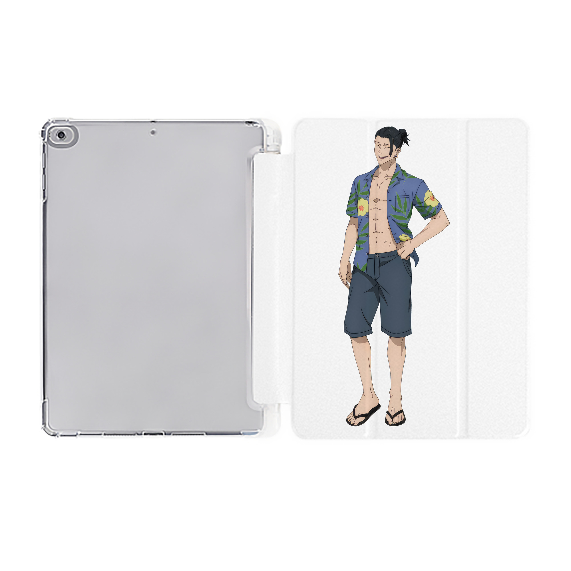 （画像用） 呪術廻戦 Jujutsu Kaisen IPad ケース ペン収納付き 三つ折りスタンド PUレザー×シリコン 対応機種9.5/10.5/10.9インチ
